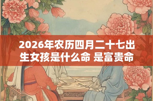 2026年农历四月二十七出生女孩是什么命 是富贵命吗