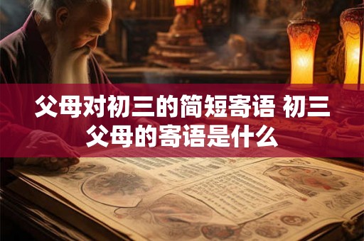 父母对初三的简短寄语 初三父母的寄语是什么