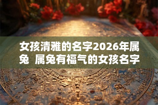 女孩清雅的名字2026年属兔  属兔有福气的女孩名字