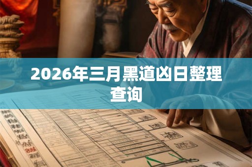 2026年三月黑道凶日整理查询