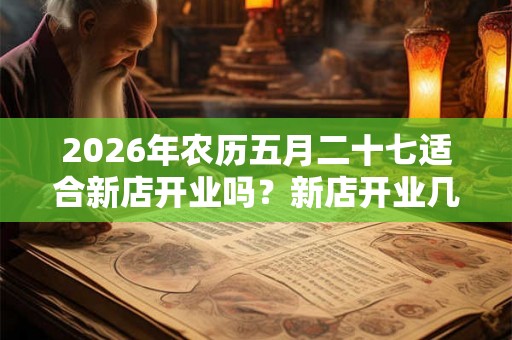 2026年农历五月二十七适合新店开业吗？新店开业几点最为合适？