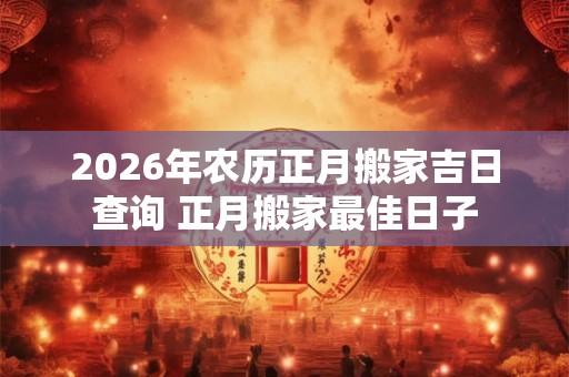 2026年农历正月搬家吉日查询 正月搬家最佳日子