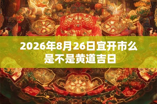 2026年8月26日宜开市么 是不是黄道吉日 2026年8月26日宜开市么 是不是黄道吉日