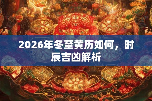 2026年冬至黄历如何，时辰吉凶解析