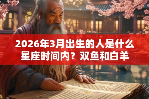 2026年3月出生的人是什么星座时间内？双鱼和白羊