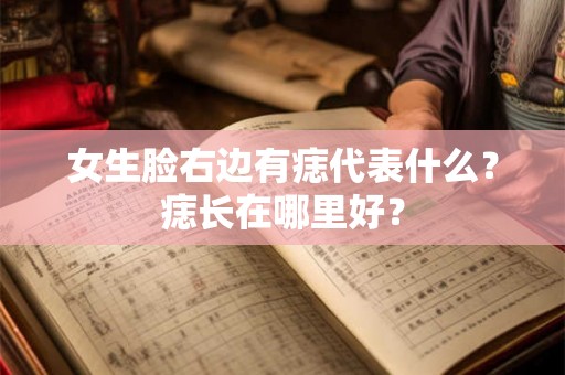 女生脸右边有痣代表什么？痣长在哪里好？