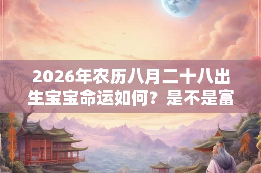 2026年农历八月二十八出生宝宝命运如何？是不是富贵命？