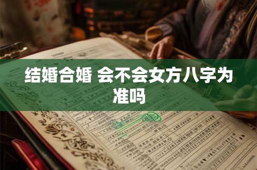 结婚合婚 会不会女方八字为准吗