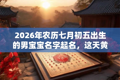 2026年农历七月初五出生的男宝宝名字起名，这天黄历好吗？