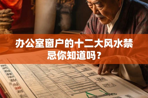 办公室窗户的十二大风水禁忌你知道吗？