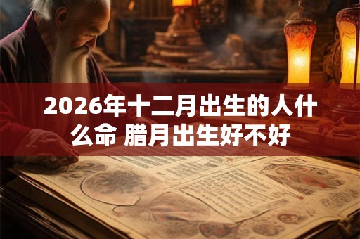 2026年十二月出生的人什么命 腊月出生好不好