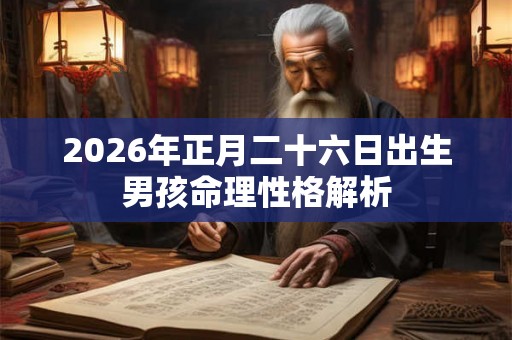 2026年正月二十六日出生男孩命理性格解析