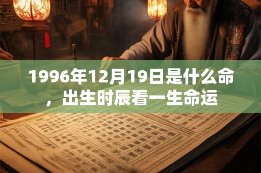1996年12月19日是什么命，出生时辰看一生命运