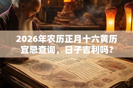2026年农历正月十六黄历宜忌查询,日子吉利吗? 2026年农历正月十六黄历宜忌查询,日子吉利吗?