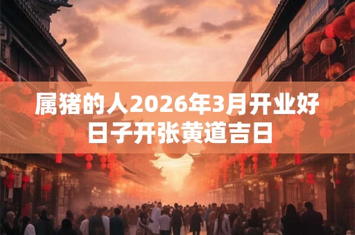 属猪的人2026年3月开业好日子开张黄道吉日 属猪的人2026年3月开业好日子开张黄道吉日