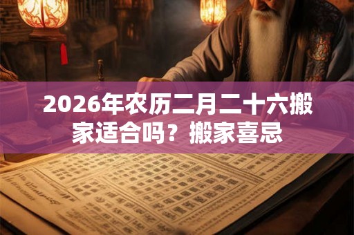 2026年农历二月二十六搬家适合吗？搬家喜忌