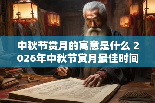 中秋节赏月的寓意是什么 2026年中秋节赏月最佳时间几点