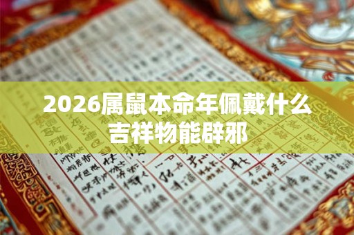 2026属鼠本命年佩戴什么吉祥物能辟邪