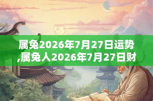 属兔2026年7月27日运势,属兔人2026年7月27日财运,生肖兔2026年7月27日运势