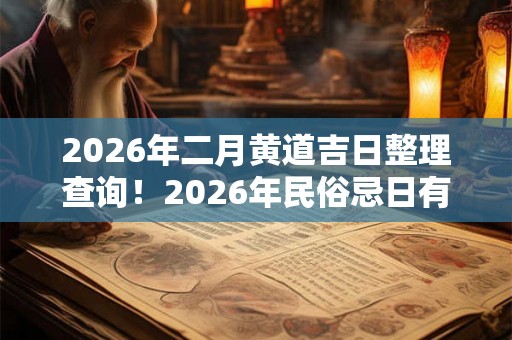 2026年二月黄道吉日整理查询！2026年民俗忌日有哪些