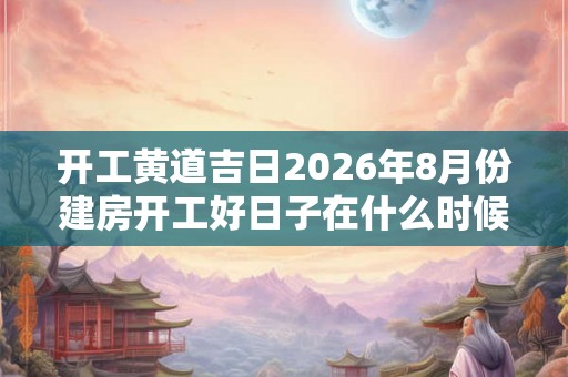 开工黄道吉日2026年8月份建房开工好日子在什么时候