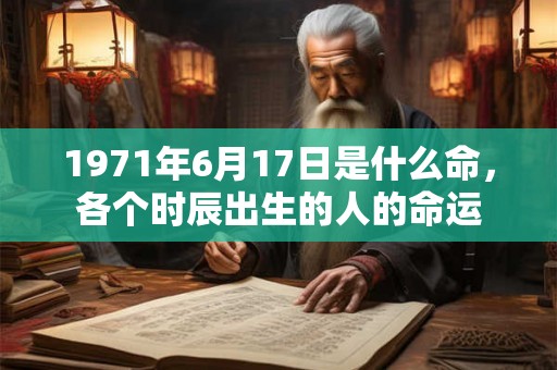 1971年6月17日是什么命，各个时辰出生的人的命运