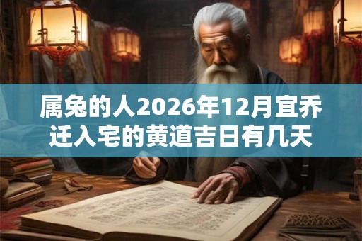 属兔的人2026年12月宜乔迁入宅的黄道吉日有几天