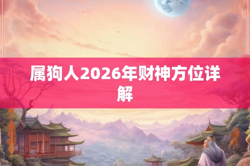 属狗人2026年财神方位详解
