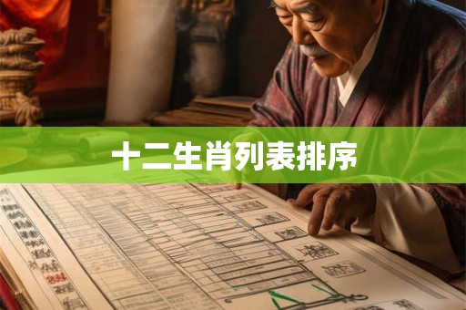 十二生肖列表排序 十二生肖列表排序