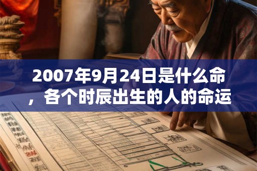 2007年9月24日是什么命，各个时辰出生的人的命运