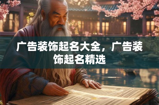 广告装饰起名大全，广告装饰起名精选