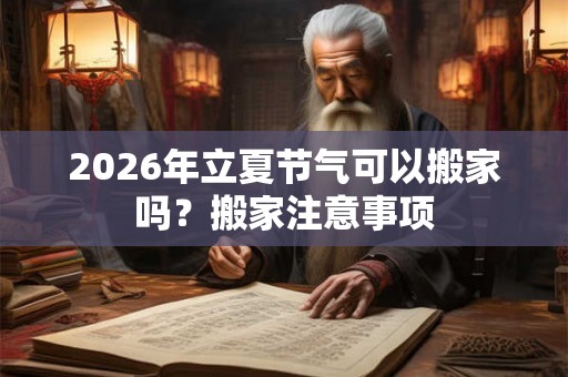 2026年立夏节气可以搬家吗？搬家注意事项