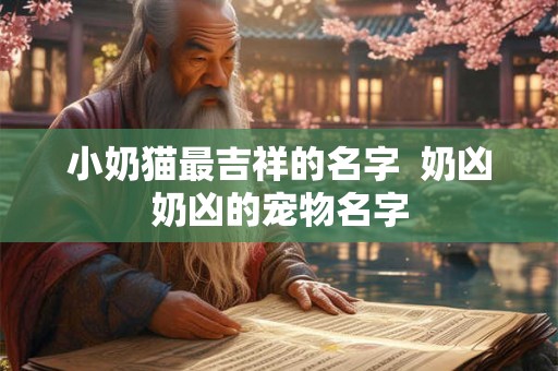小奶猫最吉祥的名字  奶凶奶凶的宠物名字