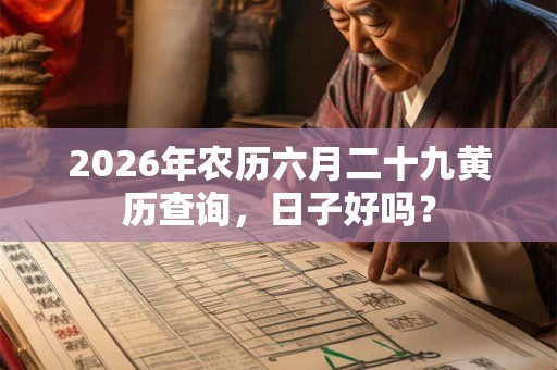 2026年农历六月二十九黄历查询，日子好吗？