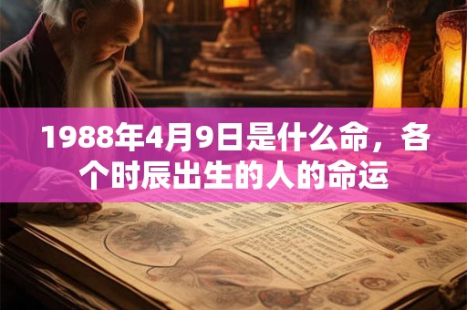 1988年4月9日是什么命，各个时辰出生的人的命运