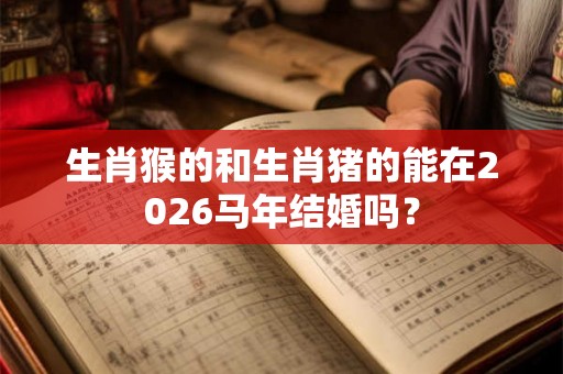 生肖猴的和生肖猪的能在2026马年结婚吗？