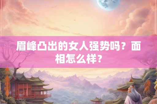 眉峰凸出的女人强势吗？面相怎么样？