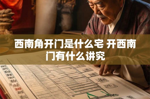 西南角开门是什么宅 开西南门有什么讲究