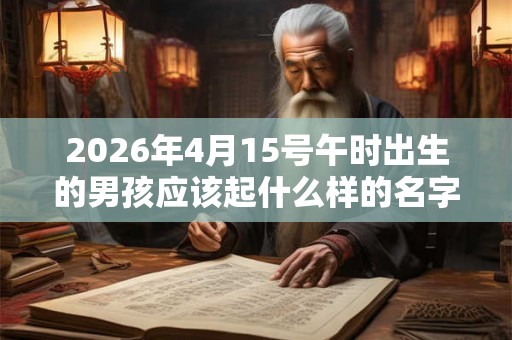 2026年4月15号午时出生的男孩应该起什么样的名字