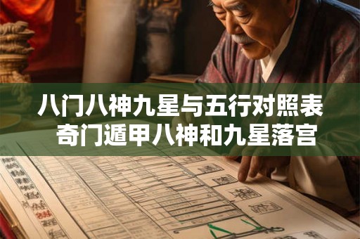 八门八神九星与五行对照表  奇门遁甲八神和九星落宫详解