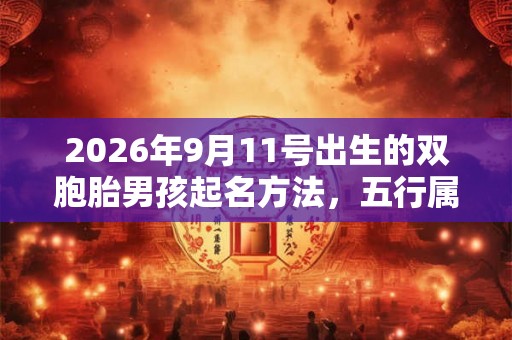 2026年9月11号出生的双胞胎男孩起名方法，五行属什么
