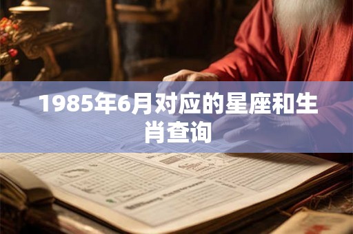 1985年6月对应的星座和生肖查询