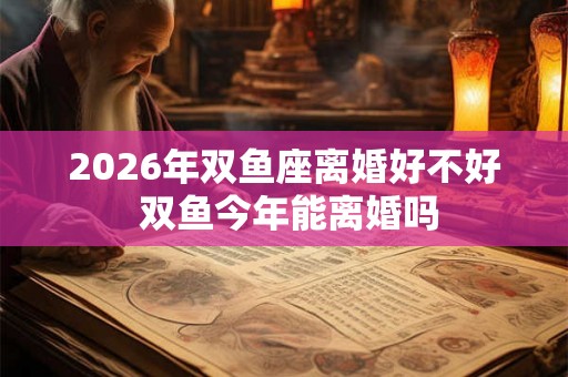 2026年双鱼座离婚好不好 双鱼今年能离婚吗