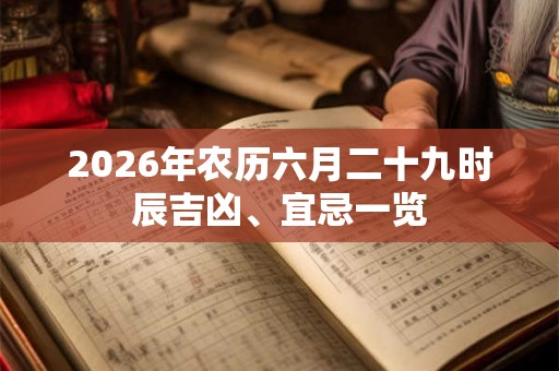2026年农历六月二十九时辰吉凶、宜忌一览 2026年农历六月二十九时辰吉凶、宜忌一览