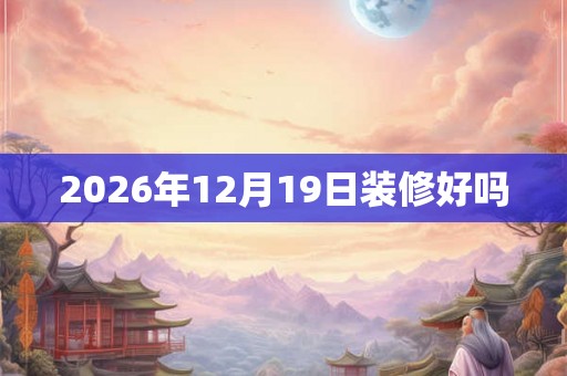 2026年12月19日装修好吗 2026年12月19日装修好吗