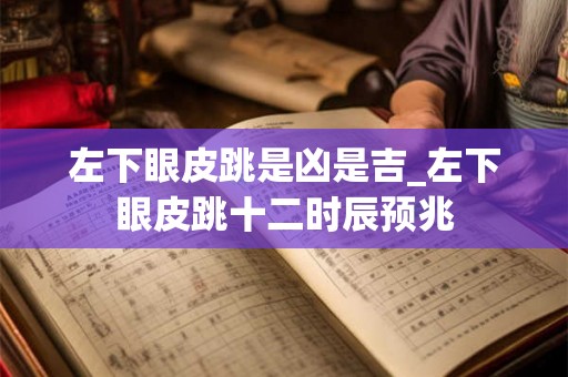 左下眼皮跳是凶是吉_左下眼皮跳十二时辰预兆 左下眼皮跳是凶是吉_左下眼皮跳十二时辰预兆