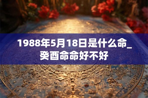 1988年5月18日是什么命_癸酉命命好不好