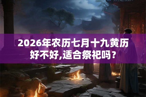 2026年农历七月十九黄历好不好,适合祭祀吗？