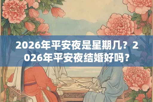 2026年平安夜是星期几？2026年平安夜结婚好吗？