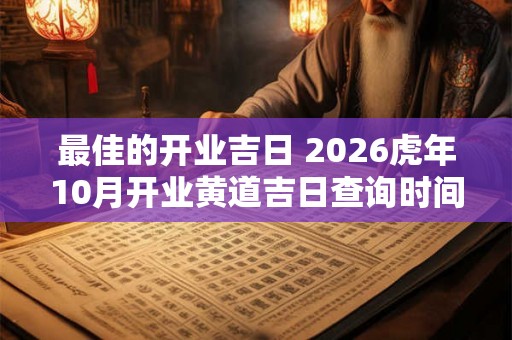 最佳的开业吉日 2026虎年10月开业黄道吉日查询时间一览表